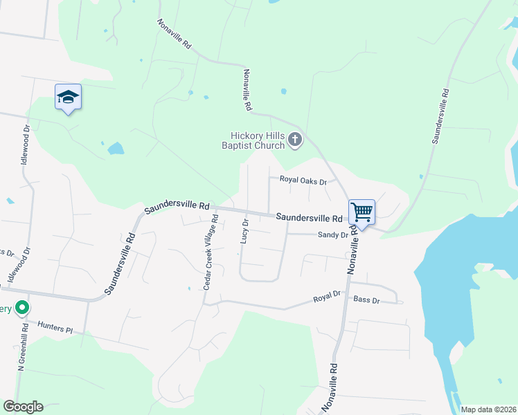 map of restaurants, bars, coffee shops, grocery stores, and more near 102 Dexters Run in Mt. Juliet