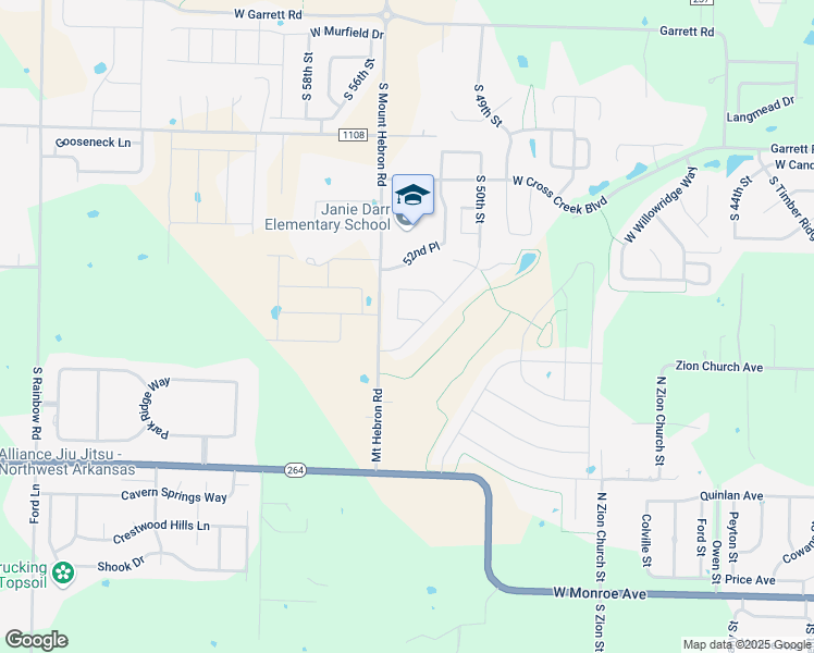 map of restaurants, bars, coffee shops, grocery stores, and more near 2603 Whispering Woods Court in Rogers