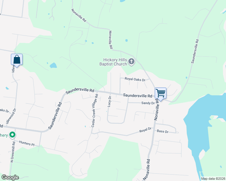 map of restaurants, bars, coffee shops, grocery stores, and more near 102 Dexters Run in Mt. Juliet