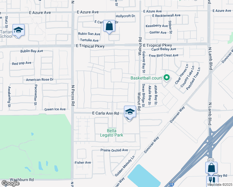 map of restaurants, bars, coffee shops, grocery stores, and more near 3740 Corte Bella Hills Avenue in North Las Vegas