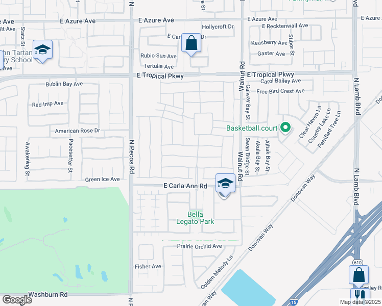 map of restaurants, bars, coffee shops, grocery stores, and more near 3708 Corte Bella Hills Avenue in North Las Vegas