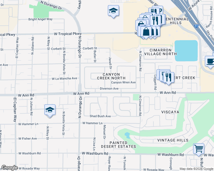 map of restaurants, bars, coffee shops, grocery stores, and more near 5604 Windy Gorge Street in Las Vegas