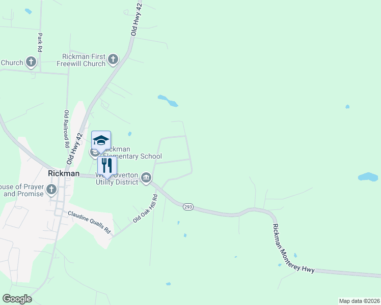 map of restaurants, bars, coffee shops, grocery stores, and more near 1220 Cobblestone Drive in Rickman