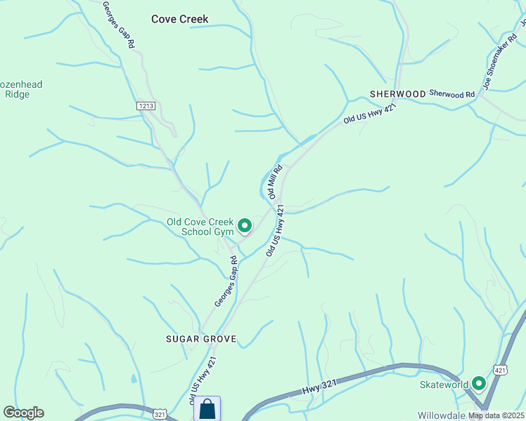 map of restaurants, bars, coffee shops, grocery stores, and more near 291 Dale Adams Road in Sugar Grove