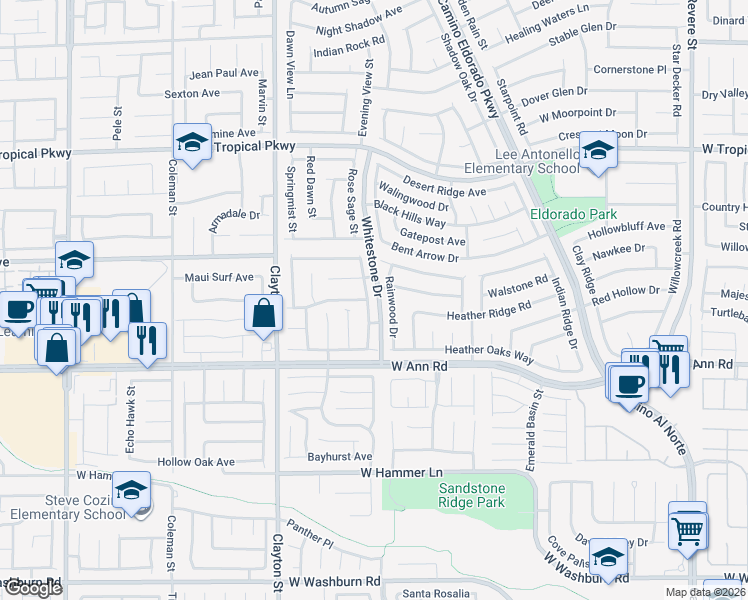 map of restaurants, bars, coffee shops, grocery stores, and more near 5702 Indian Springs Street in North Las Vegas