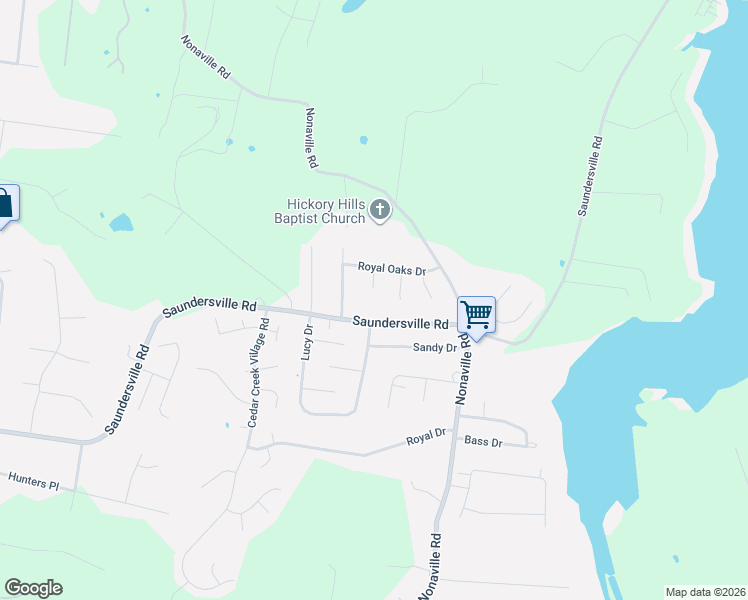 map of restaurants, bars, coffee shops, grocery stores, and more near 1104 Cindi Court in Mt. Juliet