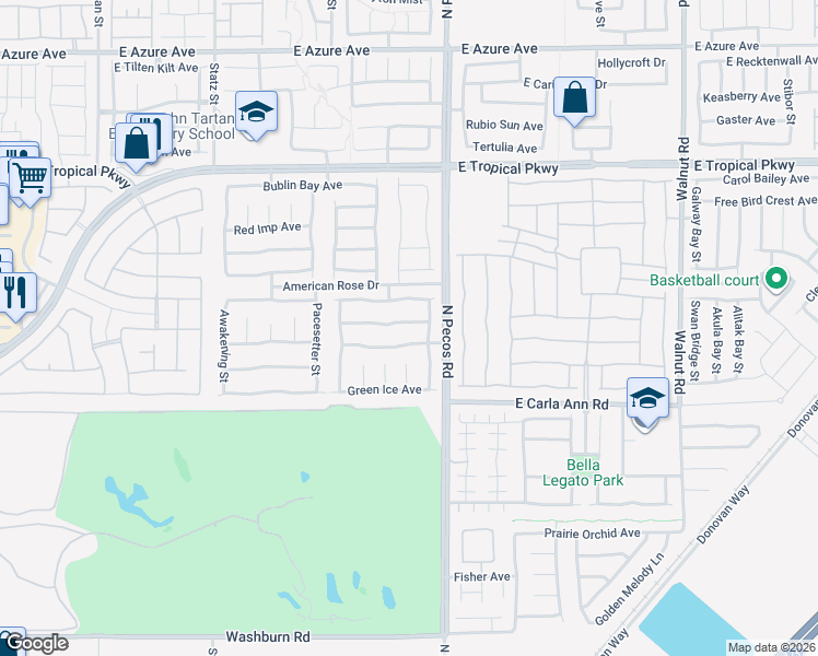 map of restaurants, bars, coffee shops, grocery stores, and more near 3417 Carolina Moon Avenue in North Las Vegas