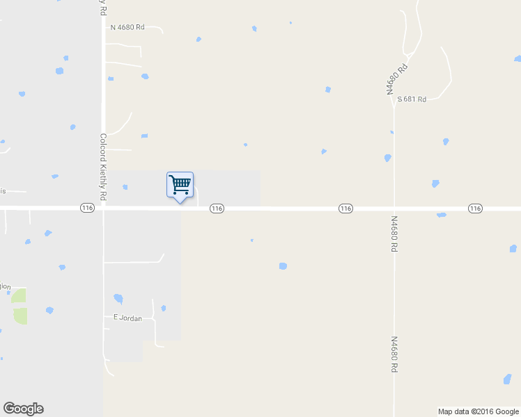 map of restaurants, bars, coffee shops, grocery stores, and more near Highway 116 in Colcord