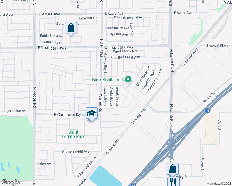 map of restaurants, bars, coffee shops, grocery stores, and more near 5717 Alitak Bay Street in North Las Vegas