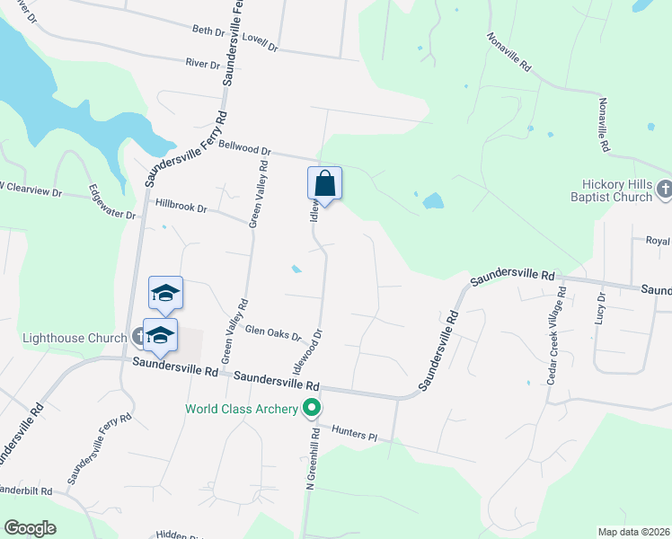 map of restaurants, bars, coffee shops, grocery stores, and more near 522 Idlewood Drive in Mt. Juliet