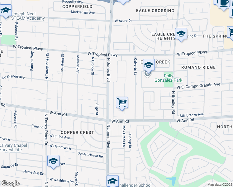 map of restaurants, bars, coffee shops, grocery stores, and more near 5774 Smithsonian Way in Las Vegas