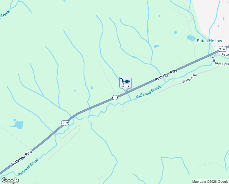 map of restaurants, bars, coffee shops, grocery stores, and more near 158 Cedar Rock Lane in Rutledge