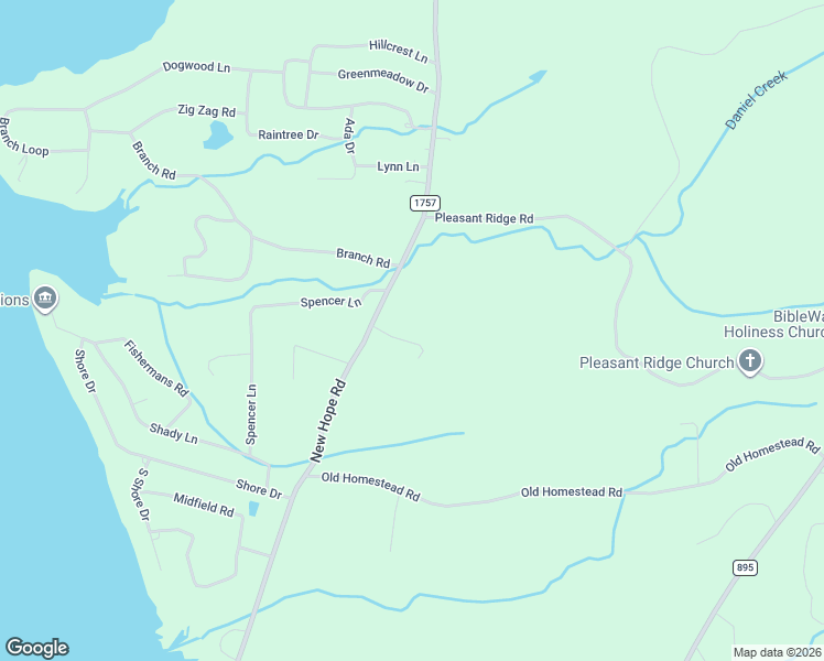 map of restaurants, bars, coffee shops, grocery stores, and more near 1450 New Hope Road in Big Sandy