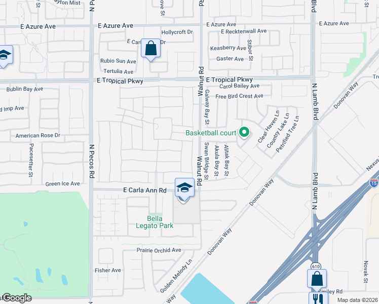 map of restaurants, bars, coffee shops, grocery stores, and more near 5713 Serenity Haven Street in North Las Vegas