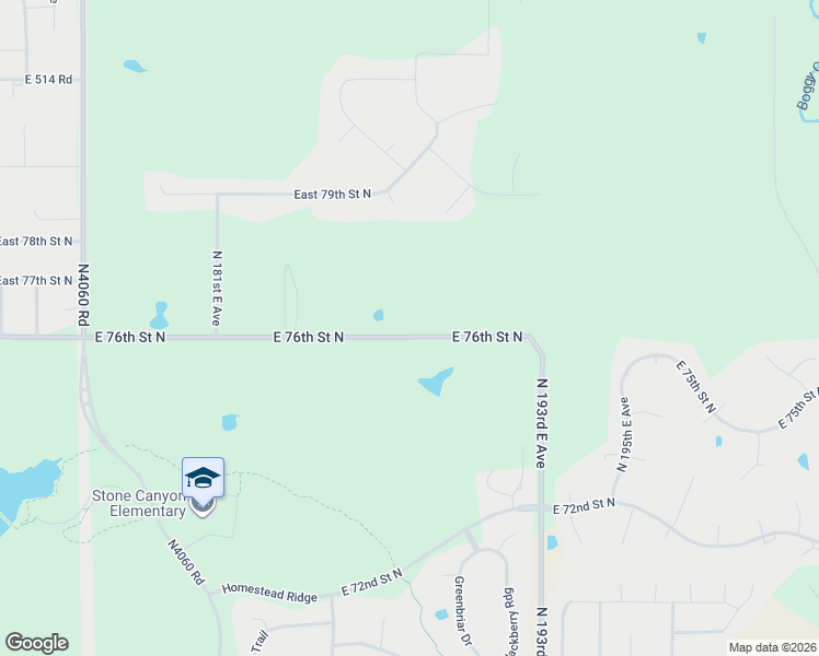map of restaurants, bars, coffee shops, grocery stores, and more near 18951 East 76th Street North in Owasso