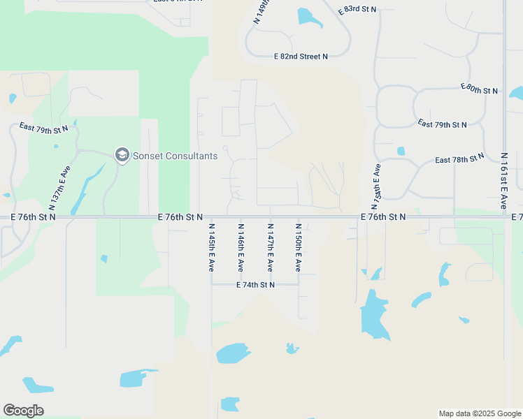 map of restaurants, bars, coffee shops, grocery stores, and more near 14626 East 76th Street North in Owasso
