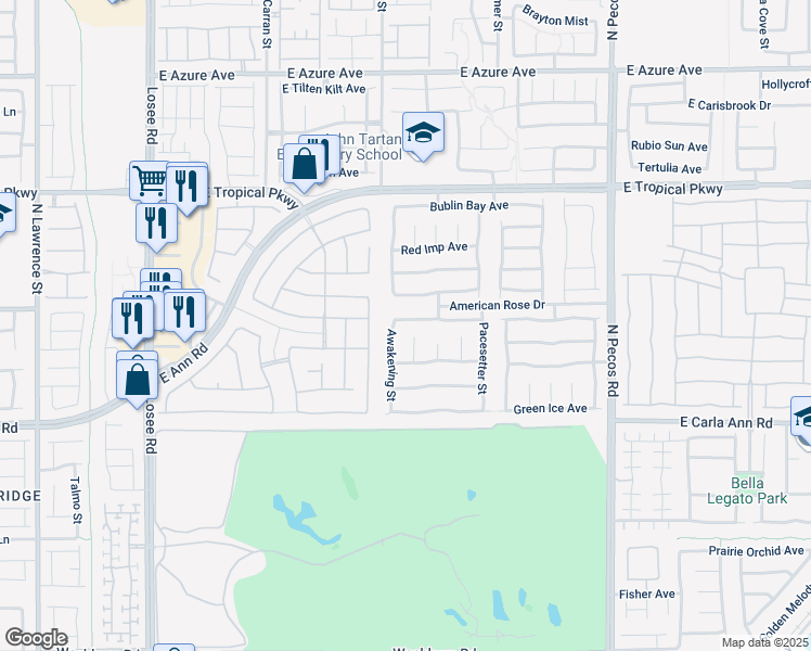 map of restaurants, bars, coffee shops, grocery stores, and more near 5717 Rugosa Alba Court in North Las Vegas