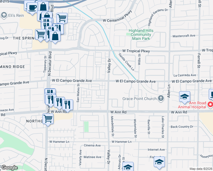 map of restaurants, bars, coffee shops, grocery stores, and more near 5724 Ancient Agora Street in North Las Vegas
