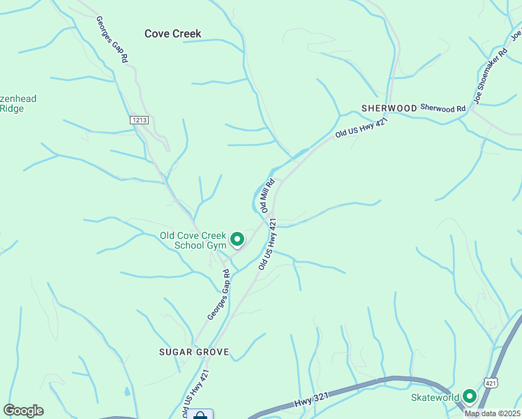 map of restaurants, bars, coffee shops, grocery stores, and more near 291 Dale Adams Road in Sugar Grove