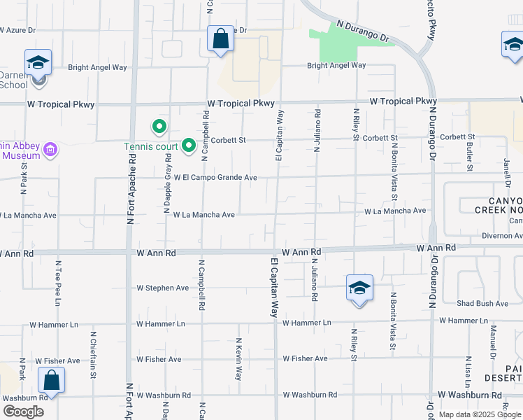 map of restaurants, bars, coffee shops, grocery stores, and more near 5725 El Royale Ct. in Las Vegas