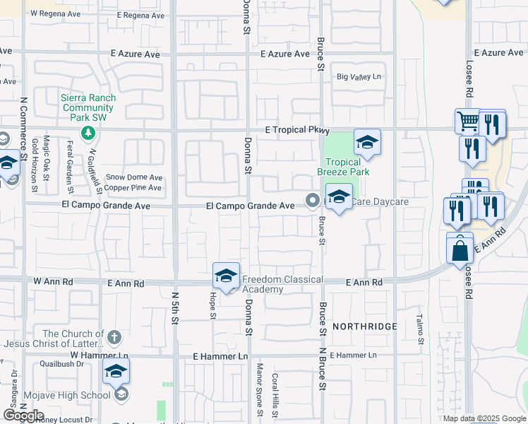 map of restaurants, bars, coffee shops, grocery stores, and more near 988 Edel Hest Avenue in North Las Vegas