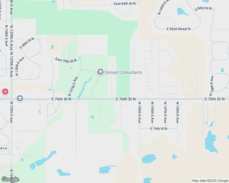 map of restaurants, bars, coffee shops, grocery stores, and more near 7701 North 142nd East Avenue in Owasso