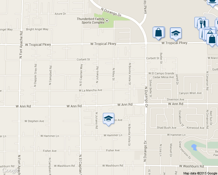 map of restaurants, bars, coffee shops, grocery stores, and more near 5725 North Riley Street in Las Vegas
