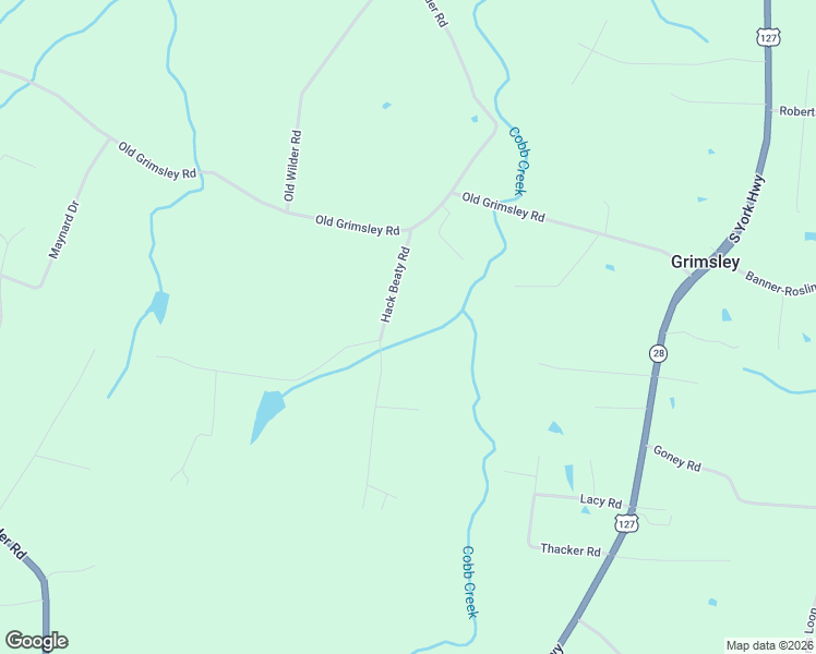 map of restaurants, bars, coffee shops, grocery stores, and more near 823 Hack Beaty Road in Grimsley