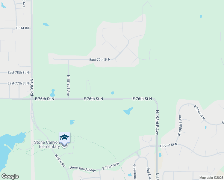 map of restaurants, bars, coffee shops, grocery stores, and more near 18951 East 76th Street North in Owasso