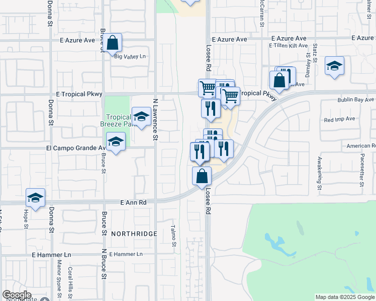 map of restaurants, bars, coffee shops, grocery stores, and more near 2213 Turtle Beach Avenue in North Las Vegas