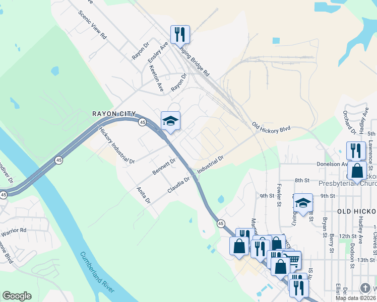 map of restaurants, bars, coffee shops, grocery stores, and more near 2312 Patrick Avenue in Nashville