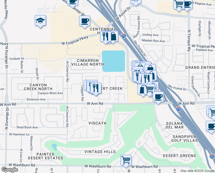 map of restaurants, bars, coffee shops, grocery stores, and more near 5720 Bolton Bay Way in Las Vegas
