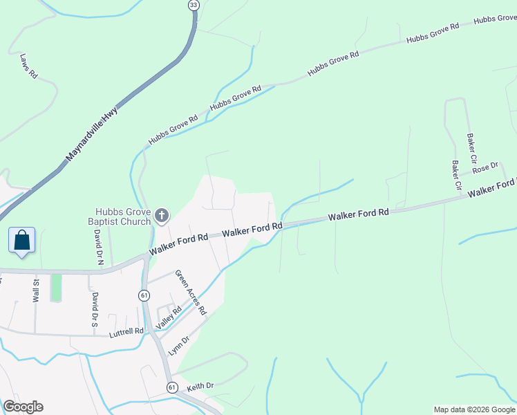 map of restaurants, bars, coffee shops, grocery stores, and more near 189 Walker Ford Rd in Maynardville