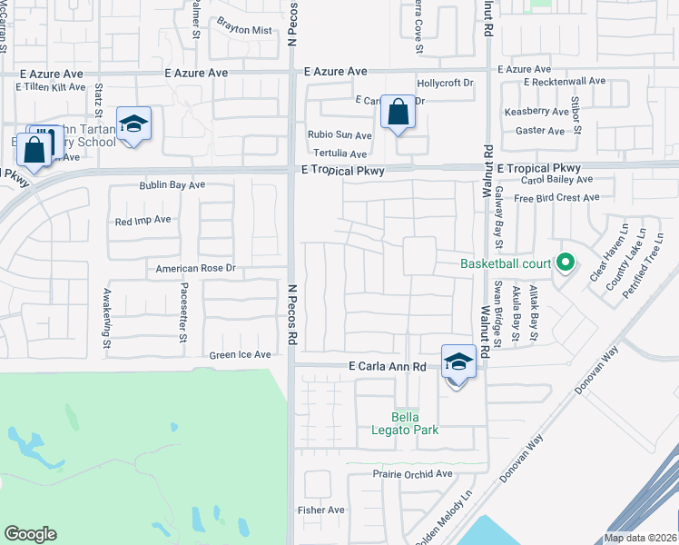 map of restaurants, bars, coffee shops, grocery stores, and more near 5749 Keystone Crest Street in North Las Vegas