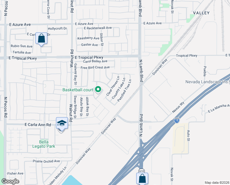 map of restaurants, bars, coffee shops, grocery stores, and more near 5805 Country Lake Lane in North Las Vegas