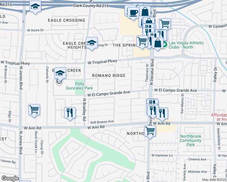 map of restaurants, bars, coffee shops, grocery stores, and more near 5808 Sassa Street in Las Vegas