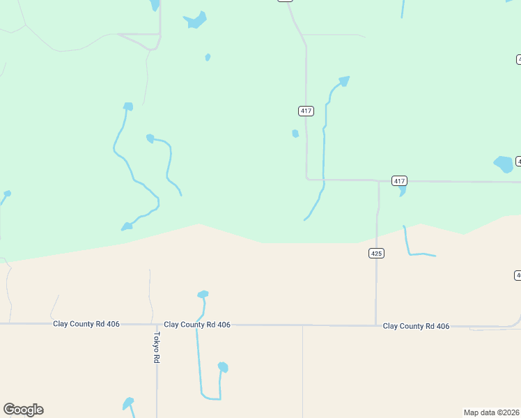 map of restaurants, bars, coffee shops, grocery stores, and more near 299 County Road 417 in Rector