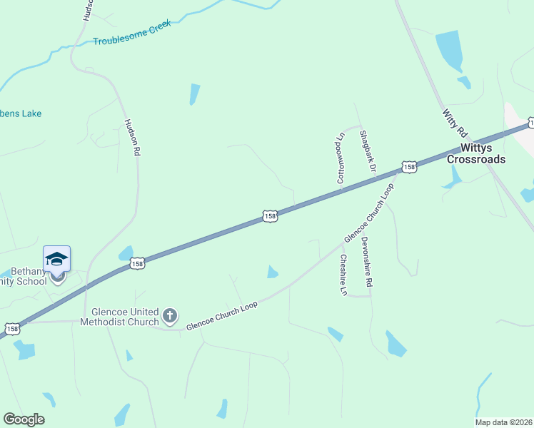 map of restaurants, bars, coffee shops, grocery stores, and more near 14123 U.S. 158 in Summerfield