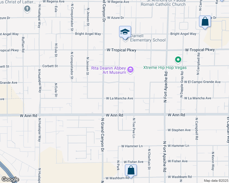 map of restaurants, bars, coffee shops, grocery stores, and more near 5741 North Park Street in Las Vegas