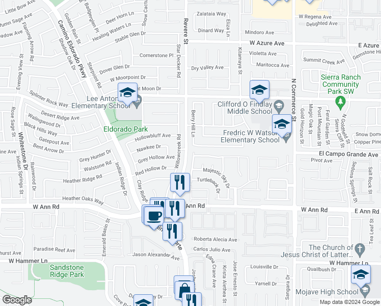 map of restaurants, bars, coffee shops, grocery stores, and more near 5753 North Wizard Wand Street in North Las Vegas
