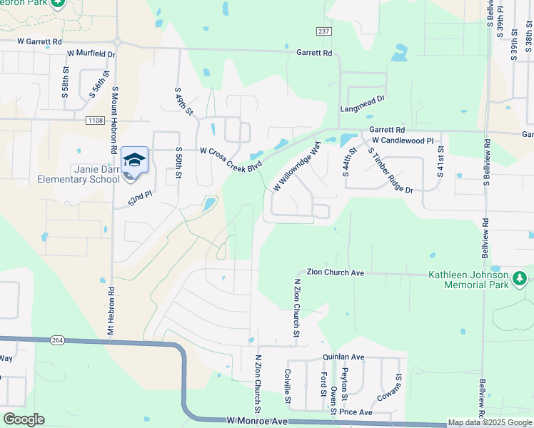 map of restaurants, bars, coffee shops, grocery stores, and more near 4609 Willowridge Way in Rogers
