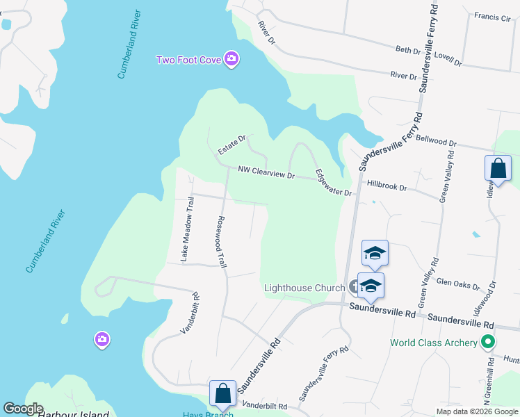map of restaurants, bars, coffee shops, grocery stores, and more near 1609 Country Haven Trail in Mt. Juliet