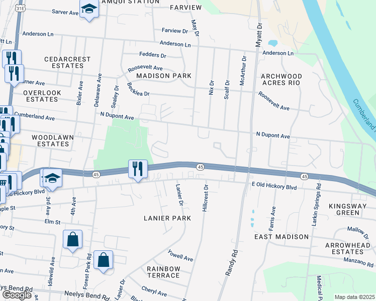map of restaurants, bars, coffee shops, grocery stores, and more near 606 North Dupont Avenue in Madison