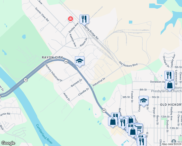 map of restaurants, bars, coffee shops, grocery stores, and more near 2312 Patrick Avenue in Nashville