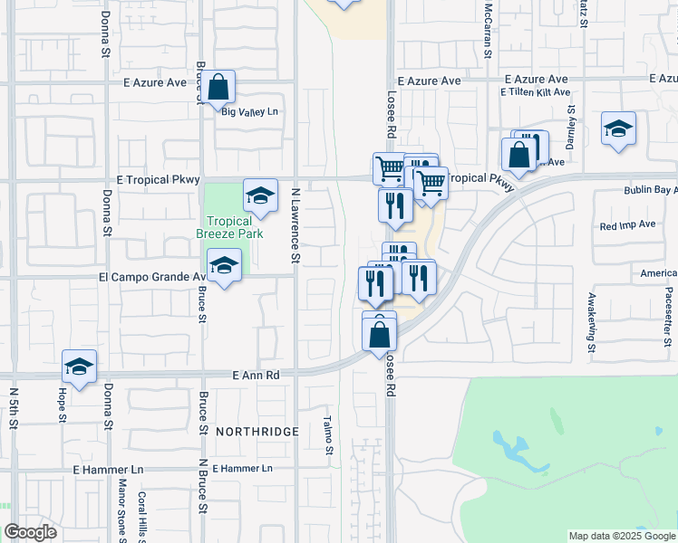 map of restaurants, bars, coffee shops, grocery stores, and more near 2209 Turtle Beach Avenue in North Las Vegas