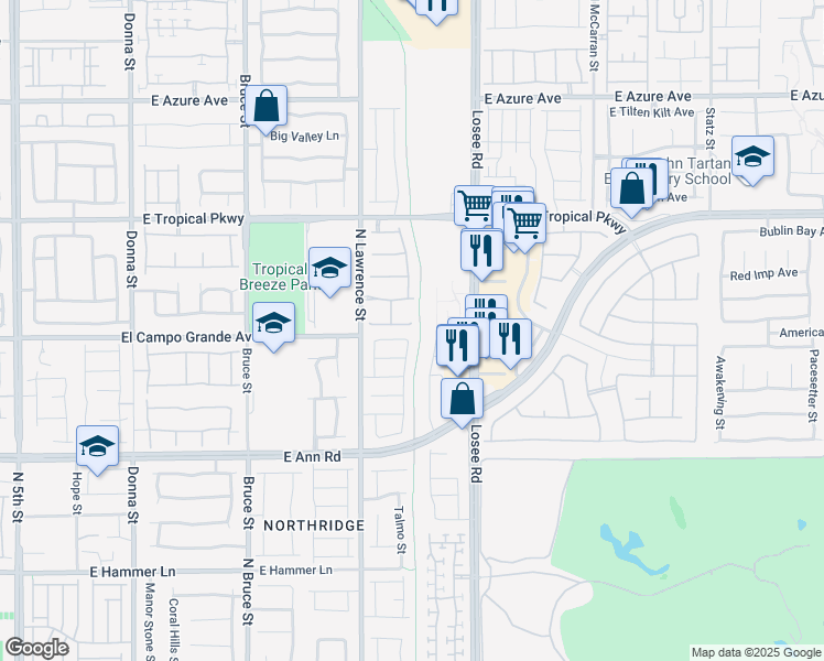 map of restaurants, bars, coffee shops, grocery stores, and more near 2209 Turtle Beach Avenue in North Las Vegas