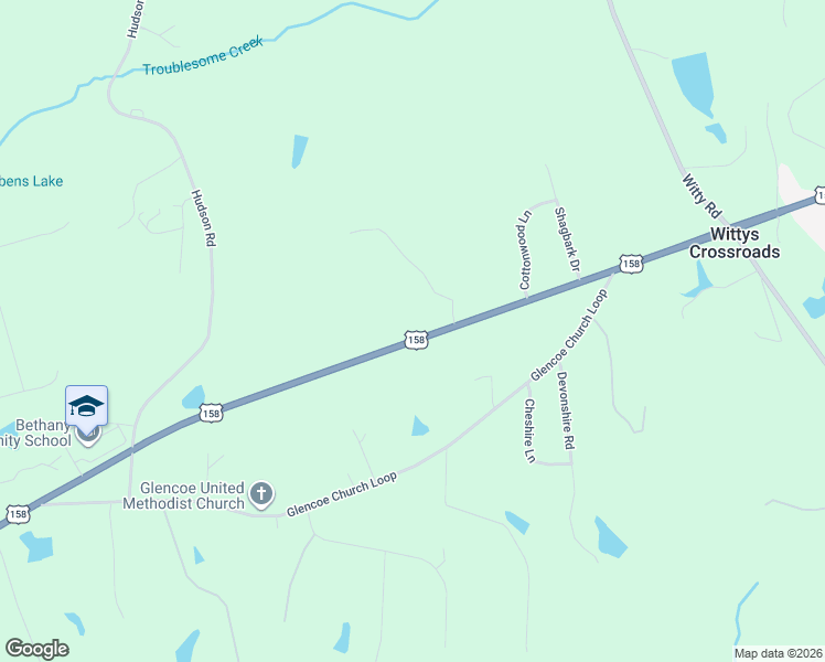 map of restaurants, bars, coffee shops, grocery stores, and more near 14123 U.S. 158 in Summerfield