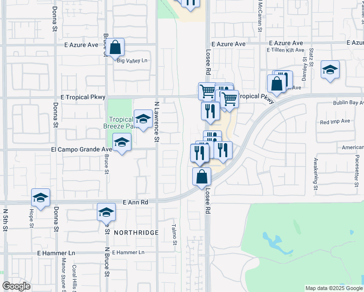 map of restaurants, bars, coffee shops, grocery stores, and more near 2213 Turtle Beach Ave in North Las Vegas