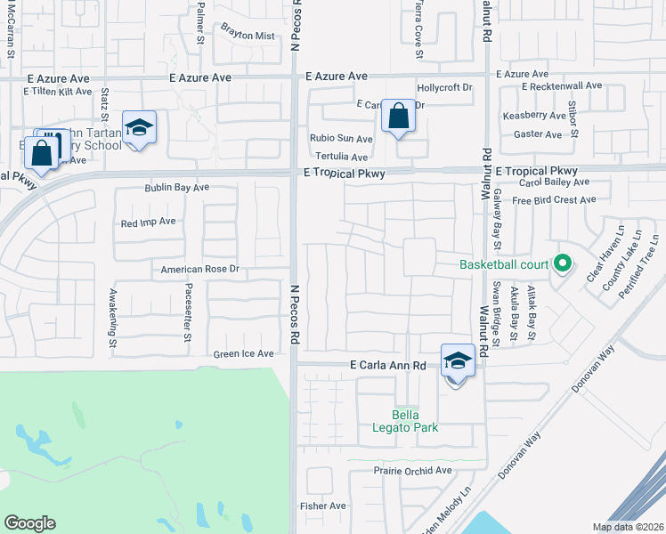 map of restaurants, bars, coffee shops, grocery stores, and more near 5805 Keystone Crest Street in North Las Vegas