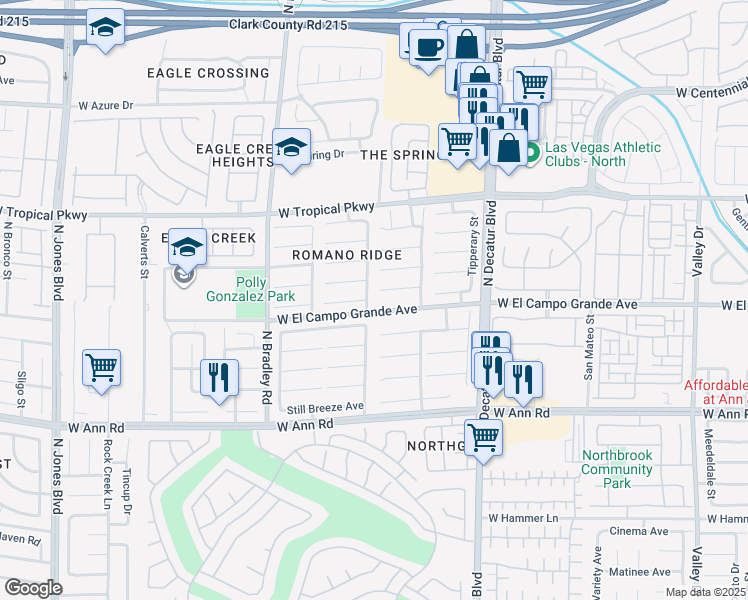 map of restaurants, bars, coffee shops, grocery stores, and more near 5808 Sassa St in Las Vegas